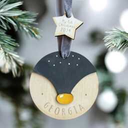 Hand-Painted Personalised Christmas Reindeer Bauble - Unique Holiday Ornament & Keepsake Gift - thumbnail 2