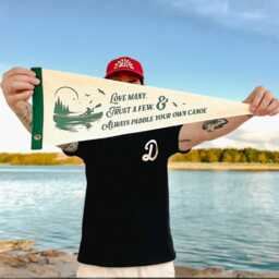 Love Many, Trust A Few, & Paddle Your Own Canoe Pennant - Travel Felt Flag Banner Nautical Vintage Style Cabin Wall Decor - thumbnail 3