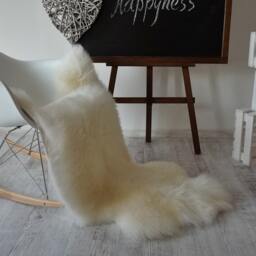 Xl White Sheepskin Rug, Genuine Leather, Comfy Cozy Throw - 46 X 28 - thumbnail 3