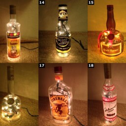 Upcycled Alcohol Bottle Lamp Lighted Liquor Decor Led Bar Gift Custom Man Cave & Party Lighting - Select - thumbnail 3