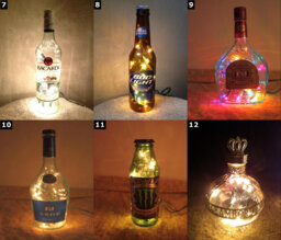 Upcycled Alcohol Bottle Lamp Lighted Liquor Decor Led Bar Gift Custom Man Cave & Party Lighting - Select - thumbnail 1