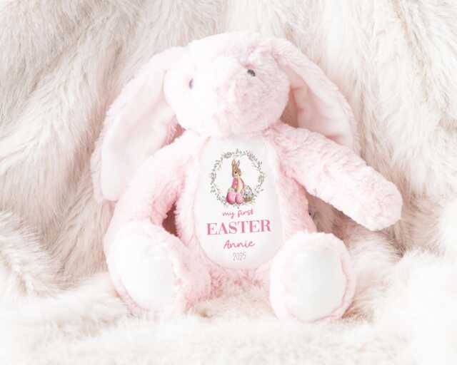 My First Easter Gift, Personalised 1st Teddy, Bunny Toy, Bunny, Soft Toy Keepsake - image 1
