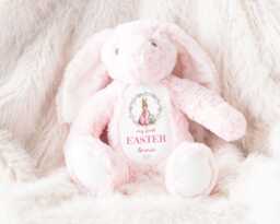 My First Easter Gift, Personalised 1st Teddy, Bunny Toy, Bunny, Soft Toy Keepsake - thumbnail 1