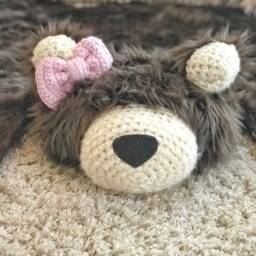 Brown Bear Rug in Plush Faux Fur For Woodland Nursery - thumbnail 3
