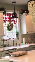 1 Red & White Buffalo Check Tie Up Shade, Designer Valance , Plaid Valance, Modern Home Decor, Nursery Kitchen Curtain