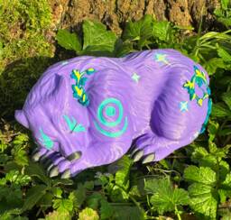 Purple Night Elf Druid Bear 3D Printed Figure 15cm X 7cm - thumbnail 1