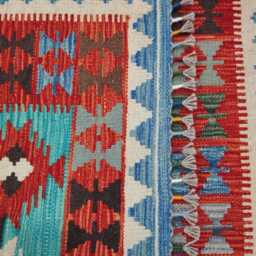 Multicolour Rug, Handmade Artisan Afghan Turkish Scandinavian Navajo Bohemian Flatweave Wool Kilim 151x102 cm - thumbnail 3