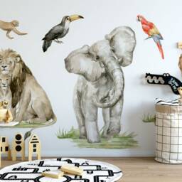Tropical Jungle Animal Wall Decals Nursery Safari Stickers - thumbnail 2