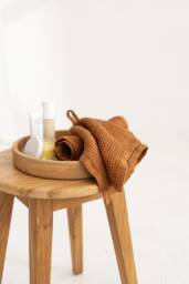 Linen Face Cloth Set Of 2, Waffle Towel, Compact Foldable Bath Small Guest Towel