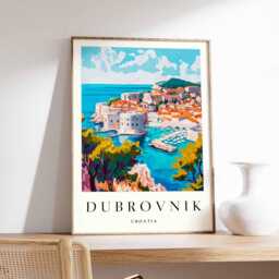 Dubrovnik Croatia Print Old Town, Adriatic Coast Wall Art - thumbnail 1