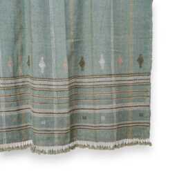 Sage Green Indian Wool Throw Blanket, Handwoven Sofa Coverlet With Japandi Bedroom Accent - Jade - thumbnail 2