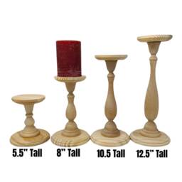 Farmhouse Rustic Wooden Centerpiece Candle Decor Wedding Reception Wood Pillar Candlestick Holders Holder Home Mantel Ideas - thumbnail 3