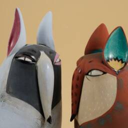 A Couple Of Foxes - Ceramic Sculpture - thumbnail 3
