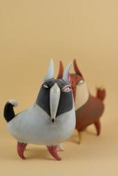 A Couple Of Foxes - Ceramic Sculpture - thumbnail 1