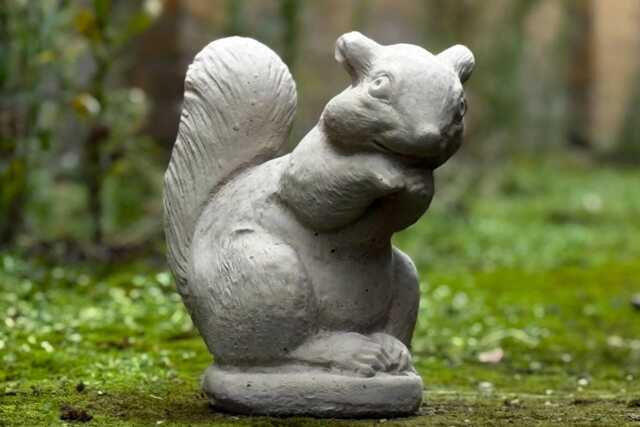 Stone Squirrel Garden Statue Concrete Woodland With Pinecone Figurine Animal Bumpy Decoration Ornament For Nature Lover Gift - image 1