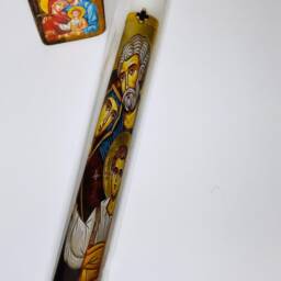 Greek Easter Candle-Religious Easter Candle - Orthodox Candles-Easter Lambada-Jesus Image For Boy Or Girl-Lambatha-?????????????? - thumbnail 3