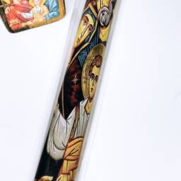 Greek Easter Candle-Religious Easter Candle - Orthodox Candles-Easter Lambada-Jesus Image For Boy Or Girl-Lambatha-?????????????? - thumbnail 2