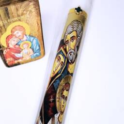 Greek Easter Candle-Religious Easter Candle - Orthodox Candles-Easter Lambada-Jesus Image For Boy Or Girl-Lambatha-?????????????? - thumbnail 1
