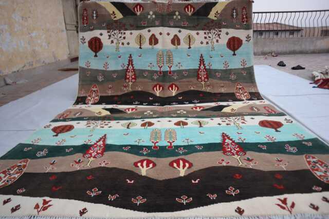 7x10 Ft Trees Of Rug, Afghan Kazak Pictorial Brand Luxury Rug, Medallion Geometric Rug For Living Room - image 1