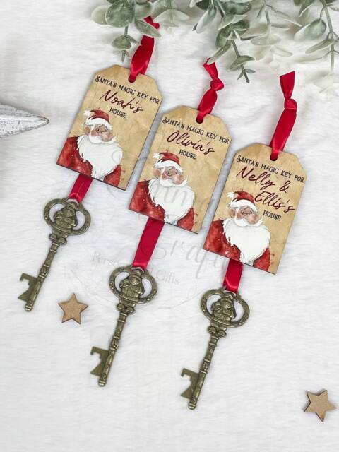 Santa's Magical Key, Personalised Magic Key For Father Christmas, Christmas Eve Box, No Chimney Santa With Tag, Xmas Keepsake - image 1
