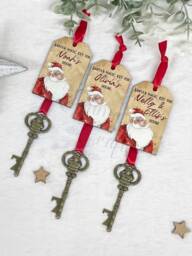 Santa's Magical Key, Personalised Magic Key For Father Christmas, Christmas Eve Box, No Chimney Santa With Tag, Xmas Keepsake