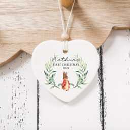 Personalised Baby's 1st Christmas Ornament - New Baby Gift First Decoration Bunny Rabbit - thumbnail 2