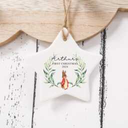 Personalised Baby's 1st Christmas Ornament - New Baby Gift First Decoration Bunny Rabbit - thumbnail 3