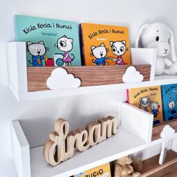 White Floating Shelves Nursery, Scandinavian Kids Bookshelf, Set Of 3 - thumbnail 3