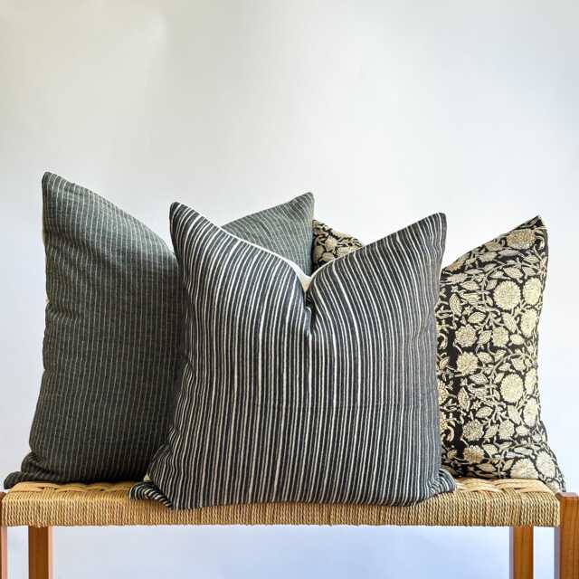 Neutral Boho Pillow Cover Set Textured Beige Decor, Handmade Linen Back - image 1
