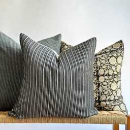 Neutral Boho Pillow Cover Set Textured Beige Decor, Handmade Linen Back - thumbnail 3