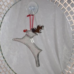 stained Glass Reindeer Ornament Rudolf Christmas Tree Decor - thumbnail 3