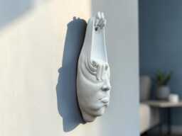 Abstract Face Wall Sculpture, Modern 3D Art, Minimalist Home Decor, Tension Sculpture - thumbnail 1