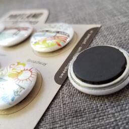 Portland Bridges Ii Magnets Or Buttons - Set Of Six, Original Illustrations - thumbnail 3