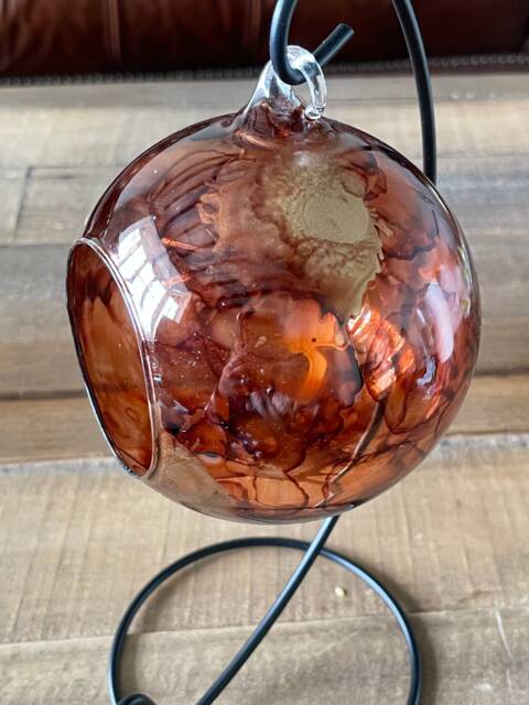 Hand Painted, Candle Holder, Hanging Glass Baubles. Lantern. Candle Holder On A Stand. Glass Holder. Valentine Gift, Home Decor Gift - image 1