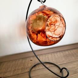 Hand Painted, Candle Holder, Hanging Glass Baubles. Lantern. Candle Holder On A Stand. Glass Holder. Valentine Gift, Home Decor Gift - thumbnail 3