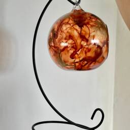 Hand Painted, Candle Holder, Hanging Glass Baubles. Lantern. Candle Holder On A Stand. Glass Holder. Valentine Gift, Home Decor Gift - thumbnail 4