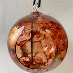 Hand Painted, Candle Holder, Hanging Glass Baubles. Lantern. Candle Holder On A Stand. Glass Holder. Valentine Gift, Home Decor Gift - thumbnail 2