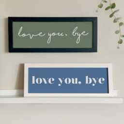Love You Bye Oak Wall Hanging Sign, Typography Slogan Hallway Canvas Art Framed Print - thumbnail 4