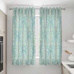 Teal Damask Curtains, Classic Floral Pattern Drapes, Custom Size Window Panels For Traditional Or Modern Home Decor - thumbnail 3