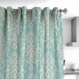Teal Damask Curtains, Classic Floral Pattern Drapes, Custom Size Window Panels For Traditional Or Modern Home Decor - thumbnail 2