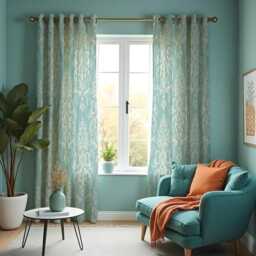 Teal Damask Curtains, Classic Floral Pattern Drapes, Custom Size Window Panels For Traditional Or Modern Home Decor - thumbnail 4
