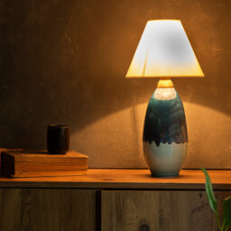 Handmade Pottery Table Lamp, Ceramic Bedside Home Lighting, New Gift, Mothers Day Gift