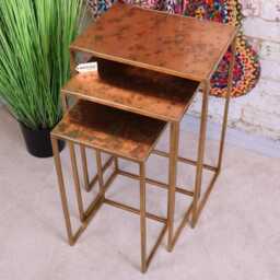Itawa Tall Nest Of Tables Gold Frame & Copper - thumbnail 4