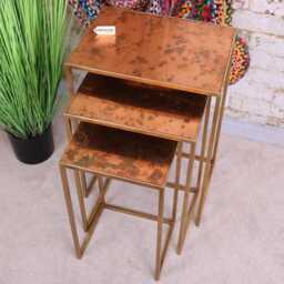 Itawa Tall Nest Of Tables Gold Frame & Copper - thumbnail 3
