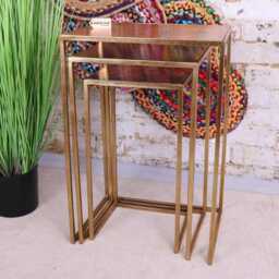Itawa Tall Nest Of Tables Gold Frame & Copper - thumbnail 3