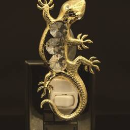24K Gold Plated Gecko Handcrafted Luxury Night Light Decorated Swarovski Crystals Bedroom Bathroom Kids Room Kitchen Gift Premium Decor - thumbnail 3