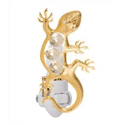 24K Gold Plated Gecko Handcrafted Luxury Night Light Decorated Swarovski Crystals Bedroom Bathroom Kids Room Kitchen Gift Premium Decor