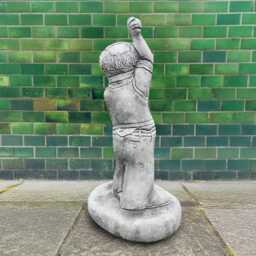 Concrete Cricket Player Statue Stone Grandpa Figurine Bowler Sculpture Man Decoration Humorous Ornament Handmade - thumbnail 3