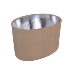 Oval Hazelnut Brown Lampshade in Linen With Silver Lining