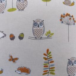 Foxes & Owls Print Cushion Cover Made From Cotton Linen Mix Fabric - thumbnail 3